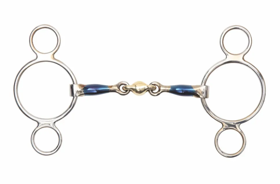 Blue Sweet Iron Two Ring Gag With Lozenge